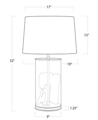 Magelian Glass Table Lamp - Nickel